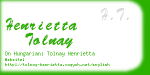 henrietta tolnay business card